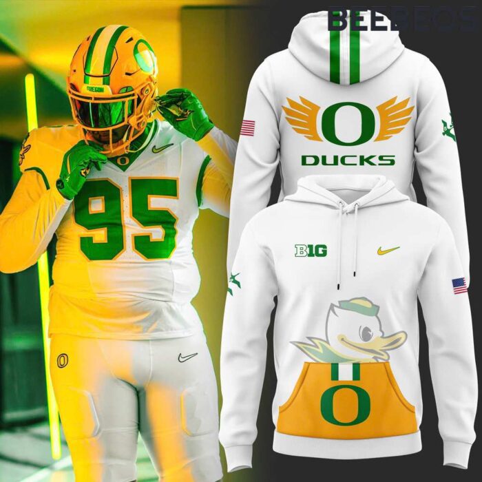 Oregon Ducks x GO DUCKS White Unisex Hoodie HBB1160