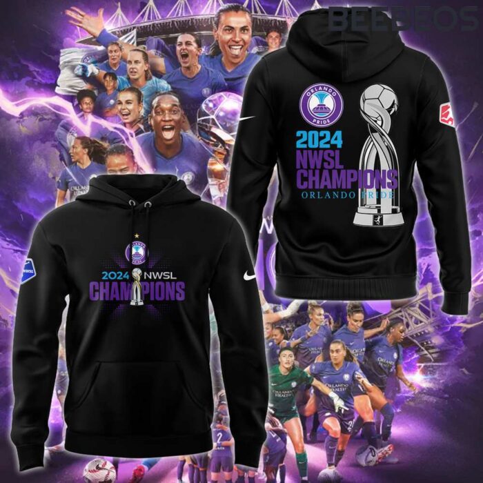 Orlando Pride 2024 NWSL Champions Black Unisex Hoodie WBH5012