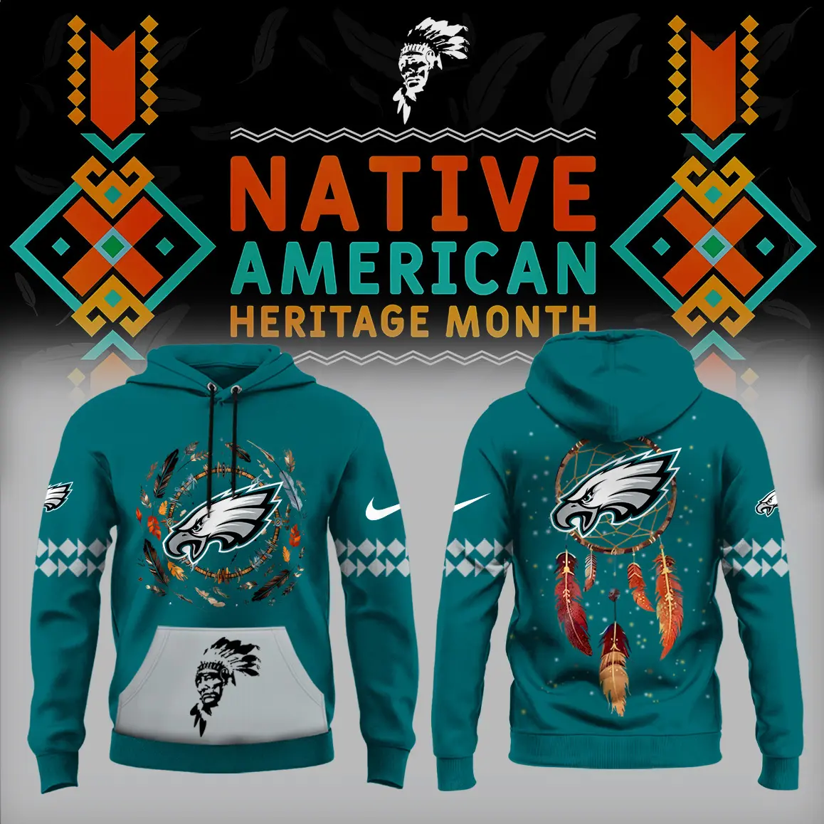 Philadelphia Eagles NFL Native American Heritage Month Unisex Hoodie