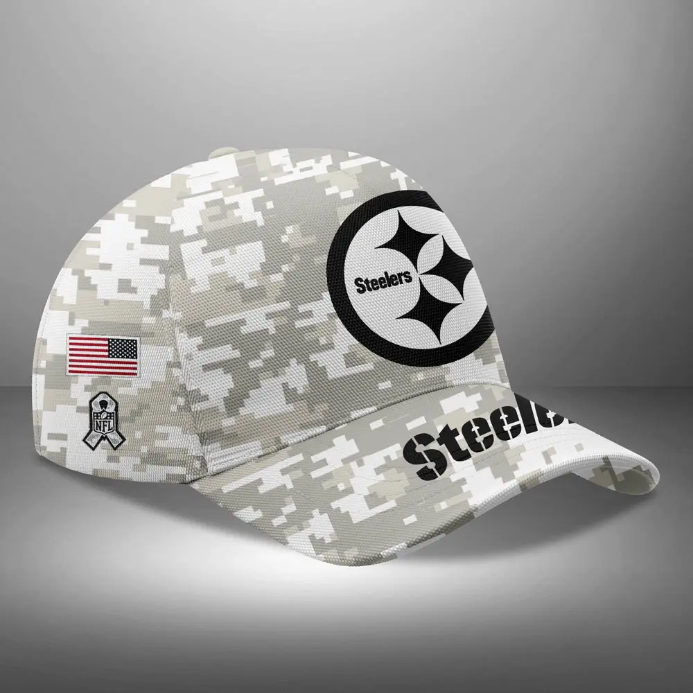 Pittsburgh Steelers NFL Arctic Camo 2024 Salute to Service Custom Name And Year Classic Cap WCC1026