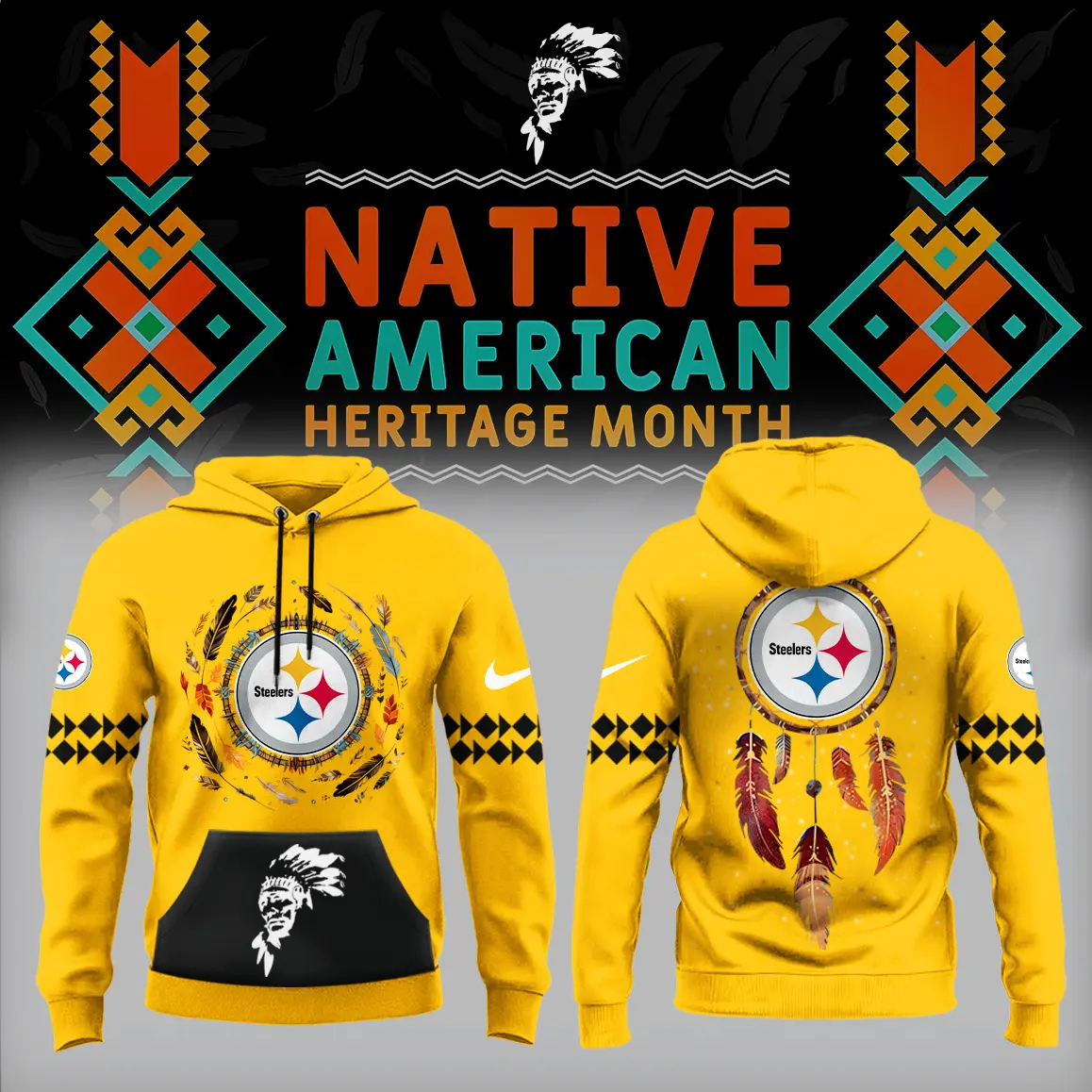 Pittsburgh Steelers NFL Native American Heritage Month Unisex Hoodie