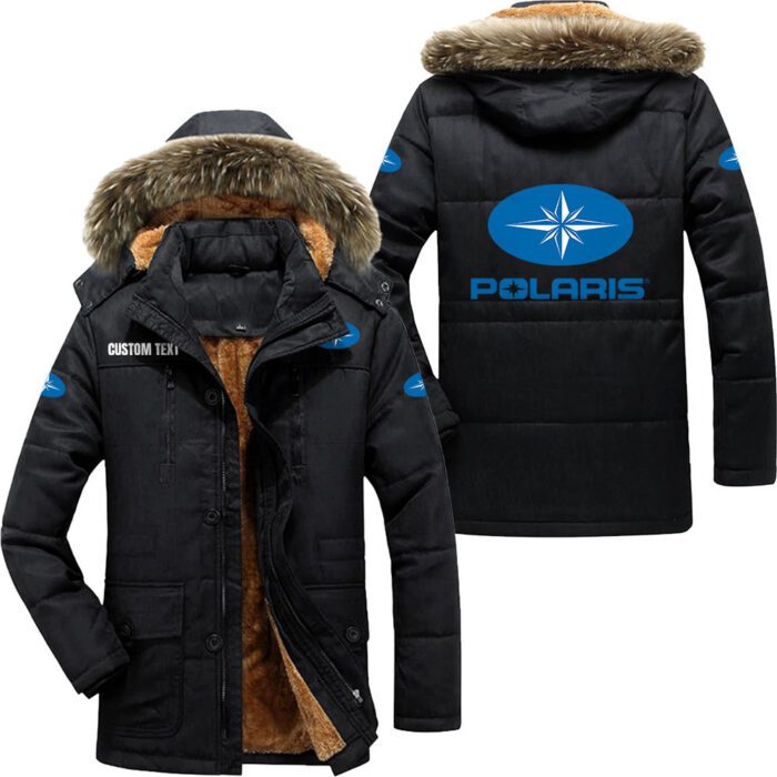 Polaris Hooded Fleece Parka Jacket Fleece Coat Winter Customize Name PJF1310