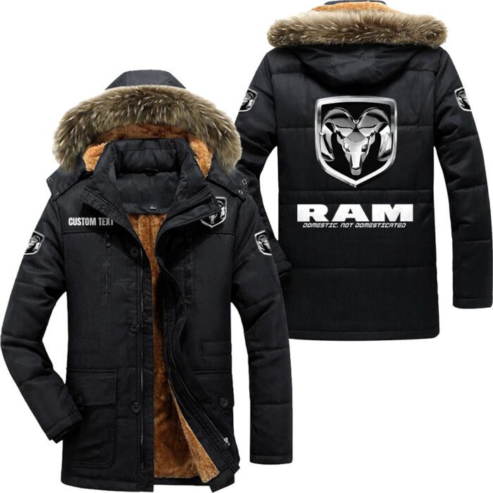 Ram Hooded Fleece Parka Jacket Fleece Coat Winter Customize Name PJF1337