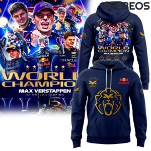 Red Bull Max Verstappen World Champion Navy Unisex Hoodie WBH5021