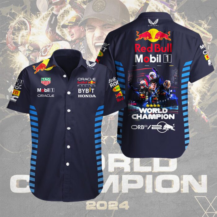 Red Bull Racing F1 Max Verstappen x MV1 Short Sleeve Dress Shirt GRB1065