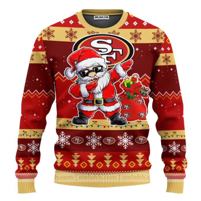 San Francisco 49ers NFL Dabbing Santa Claus Ugly Christmas Sweater FUL1114