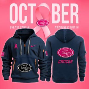 San Francisco 49ers NFL October Breast Cancer Awareness Month Quarter Zip Hoodie