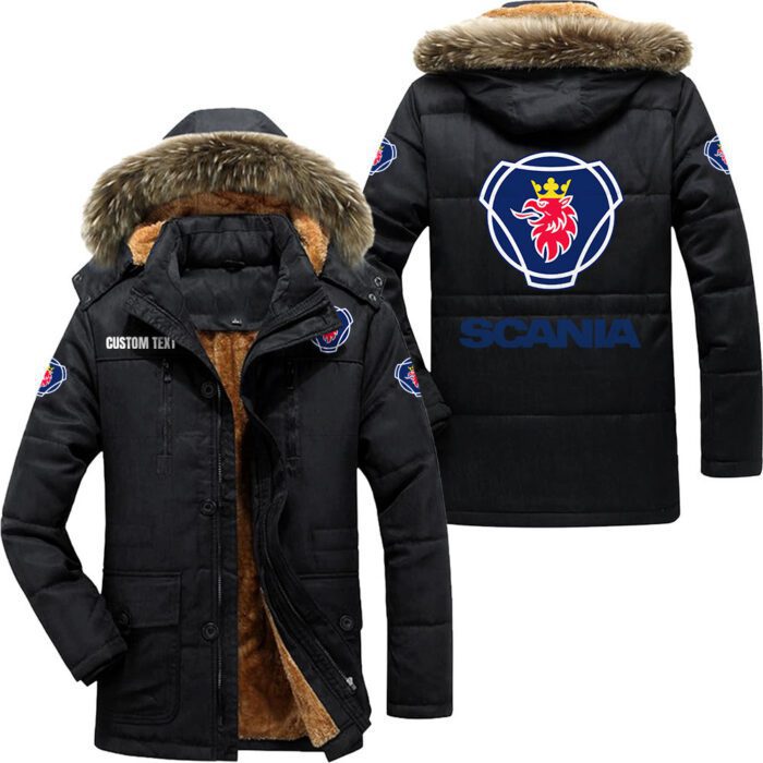 Scania Hooded Fleece Parka Jacket Fleece Coat Winter Customize Name PJF1277