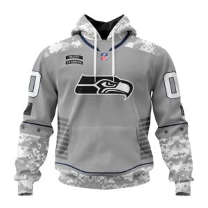 Seattle Seahawks NFL Specialized Design Camo 2024 Salute To Service Club Personalized Letters Number Unisex Hoodie WUH2028