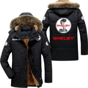 Shelby cobra Hooded Fleece Parka Jacket Fleece Coat Winter Customize Name PJF1281