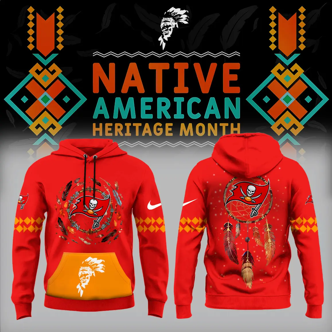 Tampa Bay Buccaneers NFL Native American Heritage Month Unisex Hoodie