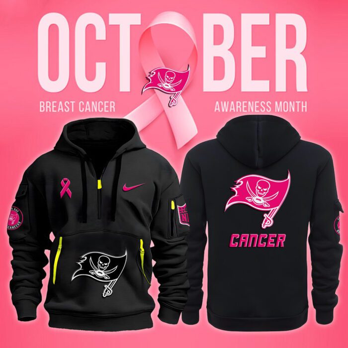 Tampa Bay Buccaneers NFL October Breast Cancer Awareness Month Quarter Zip Hoodie