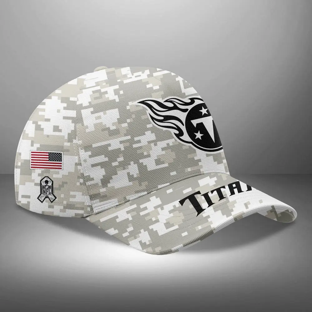 Tennessee Titans NFL Arctic Camo 2024 Salute to Service Custom Name And Year Classic Cap WCC1030