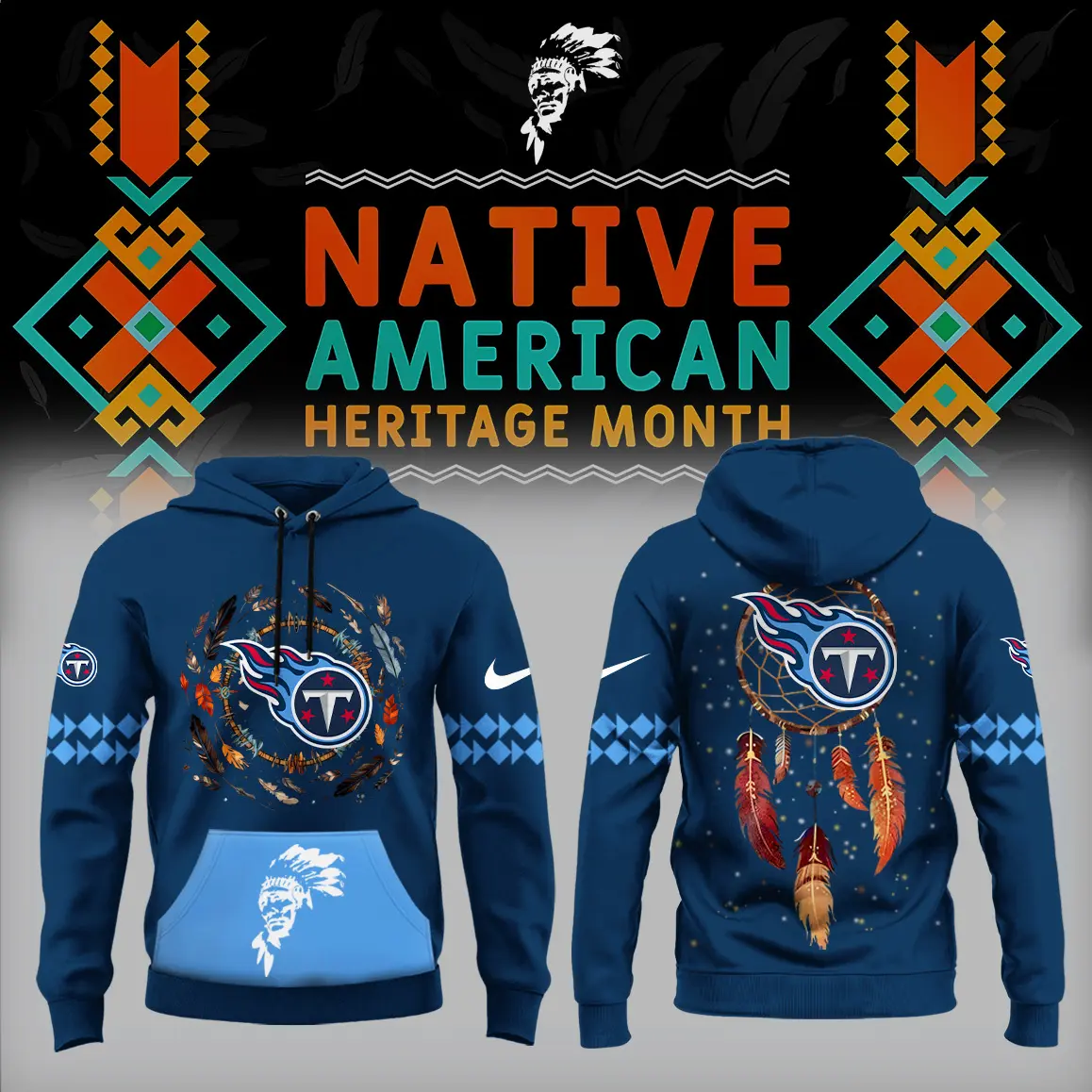 Tennessee Titans NFL Native American Heritage Month Unisex Hoodie