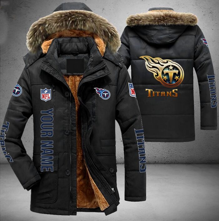 Tennessee Titans NFL Personalized Golden Logo Parka Jacket Fleece Coat Winter