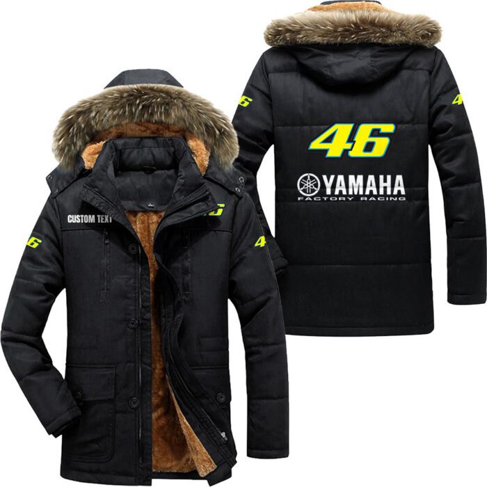 Valentino Rossi 46 Hooded Fleece Parka Jacket Fleece Coat Winter Customize Name PJF1329