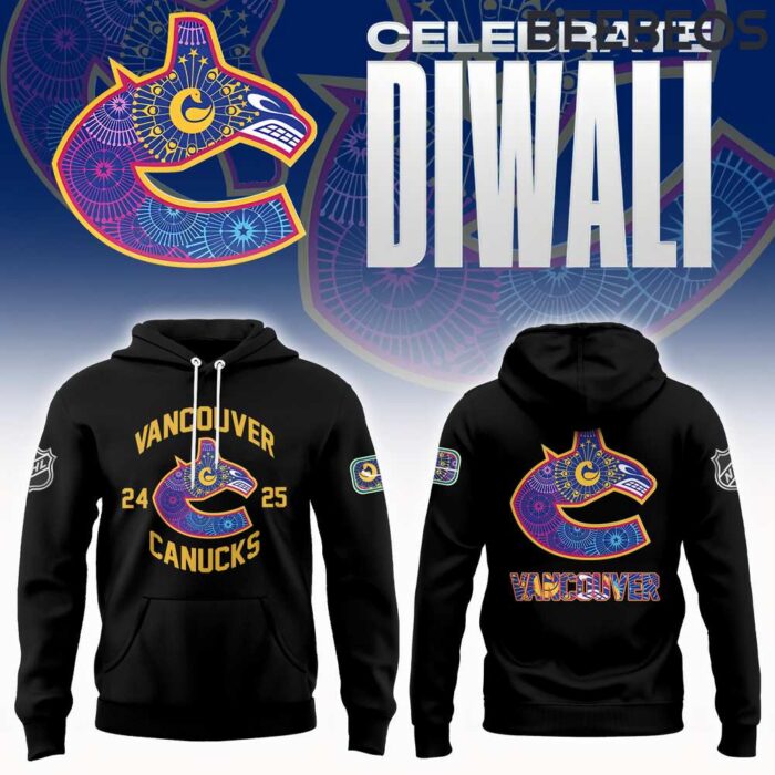 Vancouver Canucks Diwali Night 2024 Black Unisex Hoodie HBB1168