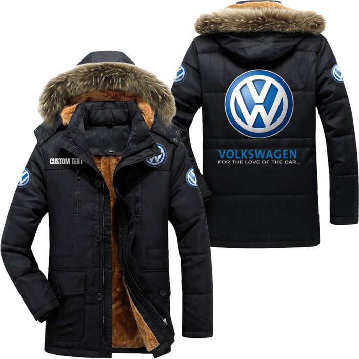 Volkswagen Hooded Fleece Parka Jacket Fleece Coat Winter Customize Name PJF1336