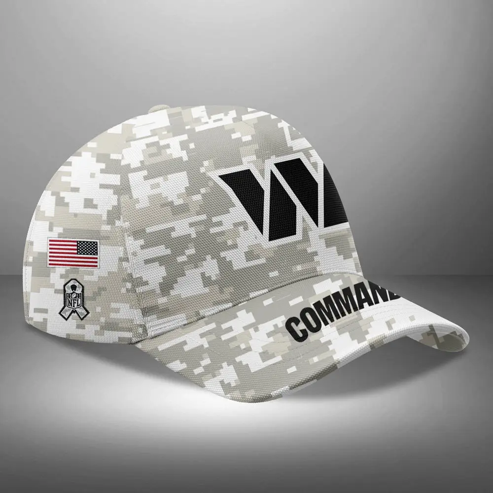 Washington Commanders NFL Arctic Camo 2024 Salute to Service Custom Name And Year Classic Cap WCC1031