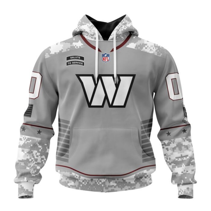 Washington Commanders NFL Specialized Design Camo 2024 Salute To Service Club Personalized Letters Number Unisex Hoodie WUH2031