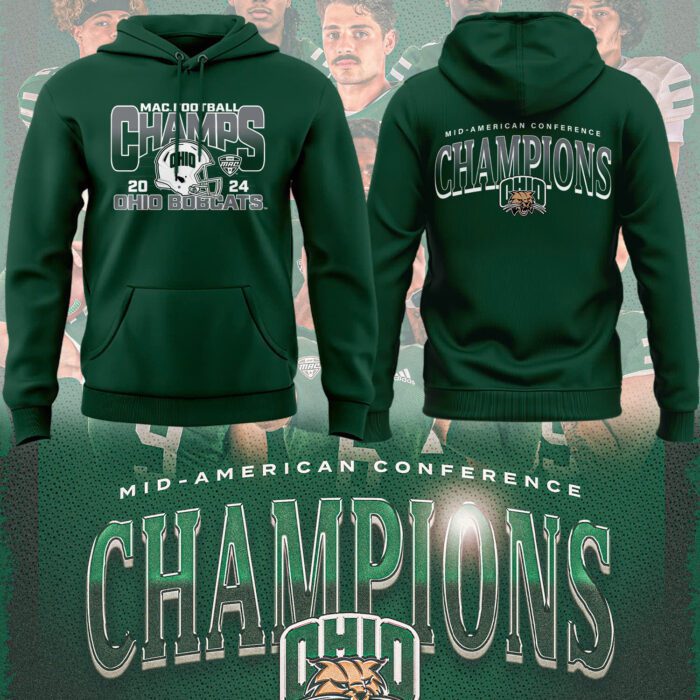 2024 Mac Champions Ohio Bobcats Football Hoodie BHD6141