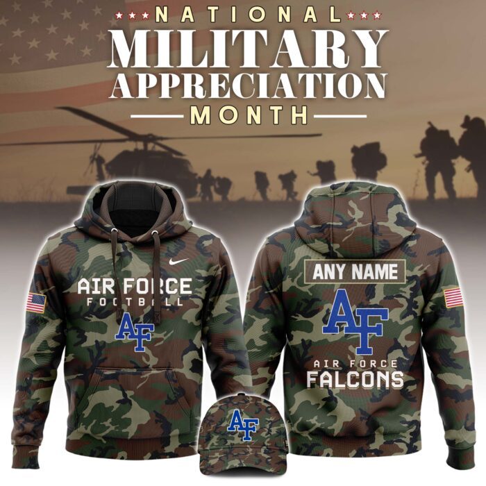 Air Force Falcons x NCAA National Military Appreciation Month Unisex Hoodie Cap Joggers Set 2024/25 HCJ1183
