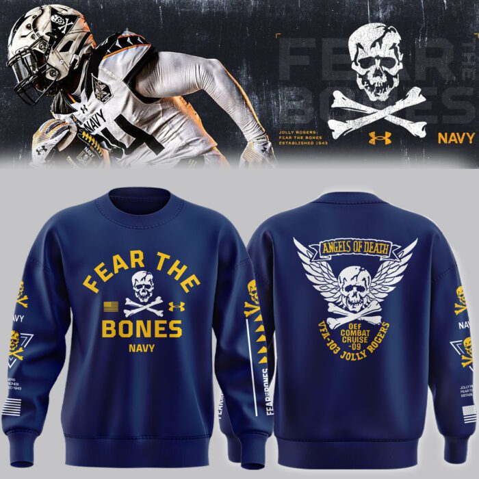 Angel Of Death Jolly Rogers Navy Midshipmen Sweatshirt BCT1040