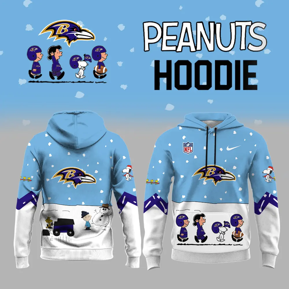 Baltimore Ravens NFL Peanuts Snoopy Night Nike Unisex Hoodie