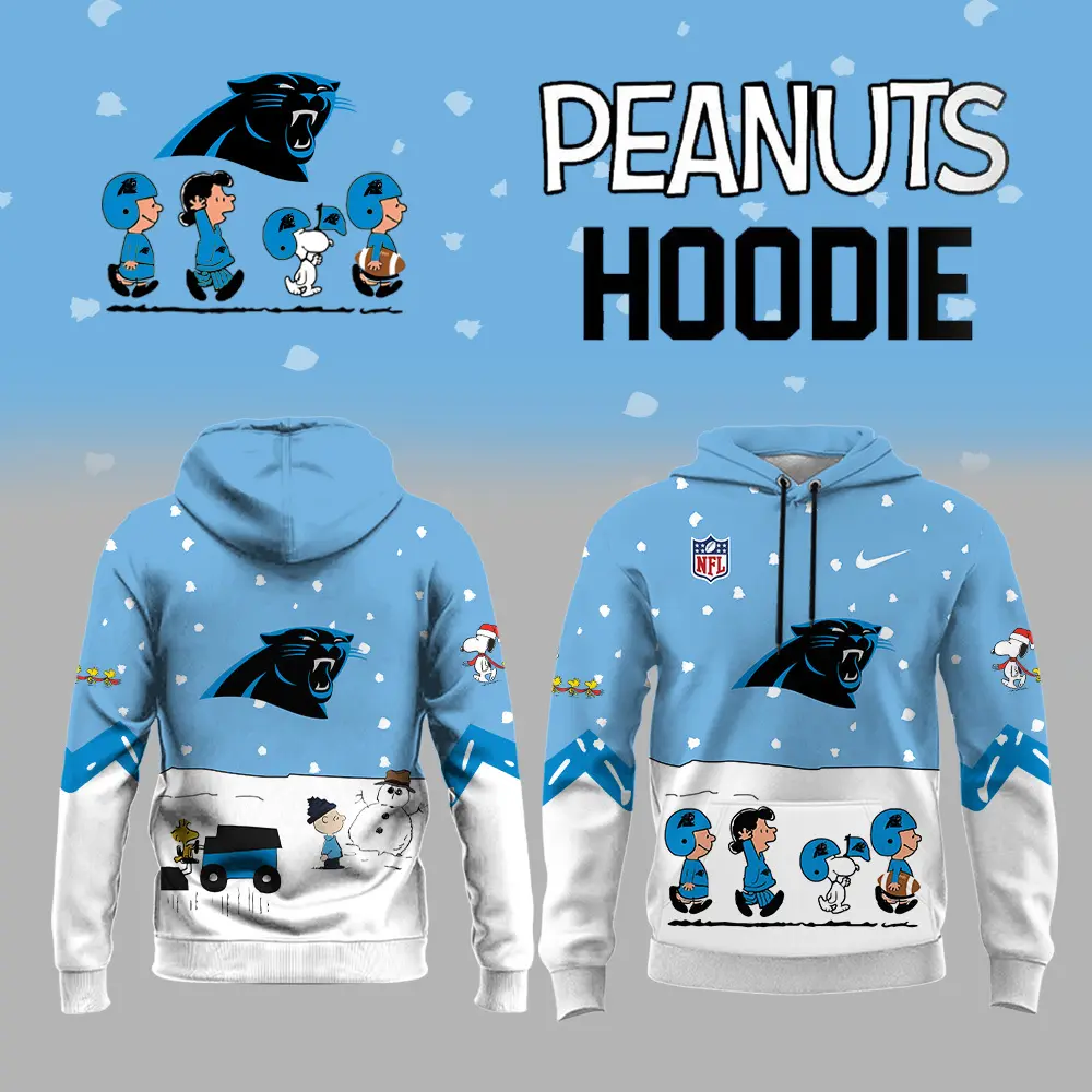 Carolina Panthers NFL Peanuts Snoopy Night Nike Unisex Hoodie