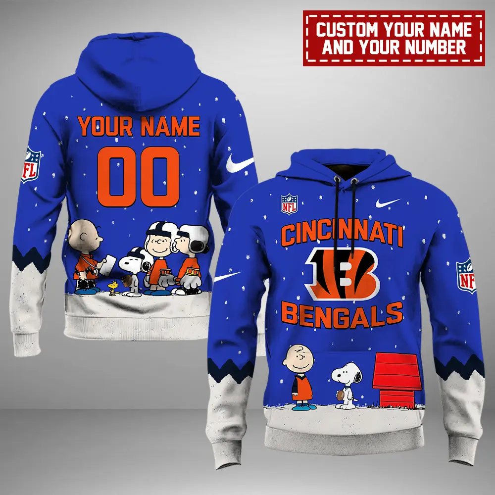 Cincinnati Bengals NFL Peanuts & Snoopy Night 2024 Personalized Unisex Hoodie