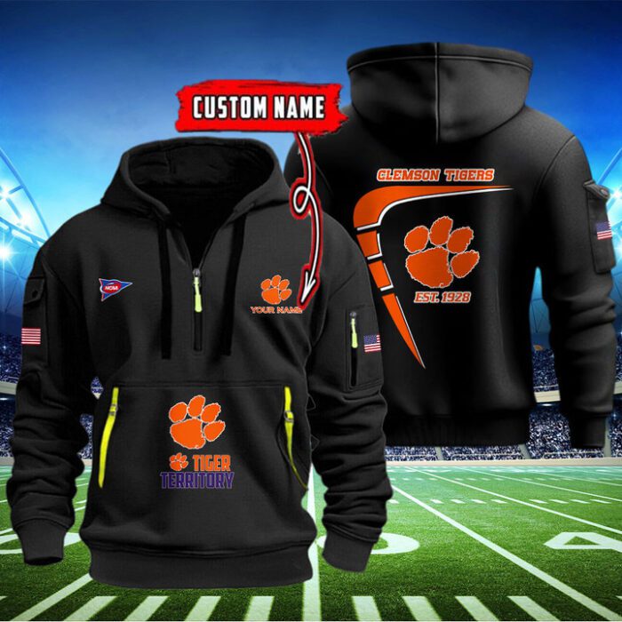 Clemson Tigers Quarter Zip Hoodie NCAA2070