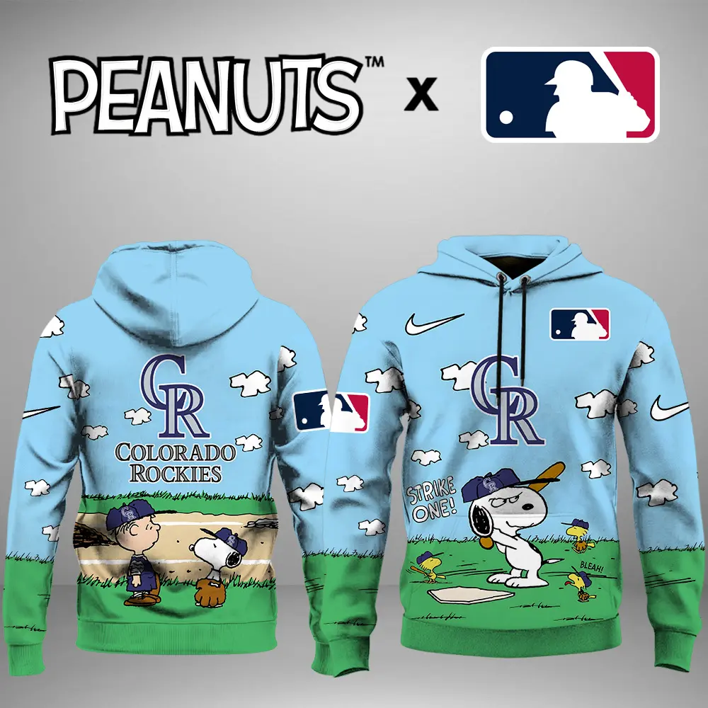 Colorado Rockies MLB X Snoopy Peanuts' 75th Anniversary Unisex Hoodie