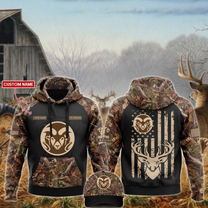 Colorado State Rams NCAA x Hunting Unisex Hoodie Cap Joggers Set 2024/25 HCJ1039