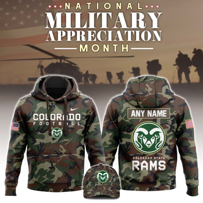 Colorado State Rams x NCAA National Military Appreciation Month Unisex Hoodie Cap Joggers Set 2024/25 HCJ1181