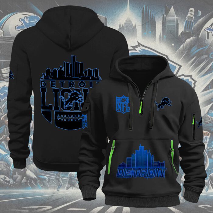 Detroit Lions 2D Quarter Zip Hoodie CGN5204