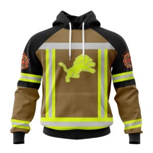 Detroit Lions NFL Firefighter Uniform First Responders Appreciation Personalized WUH3043