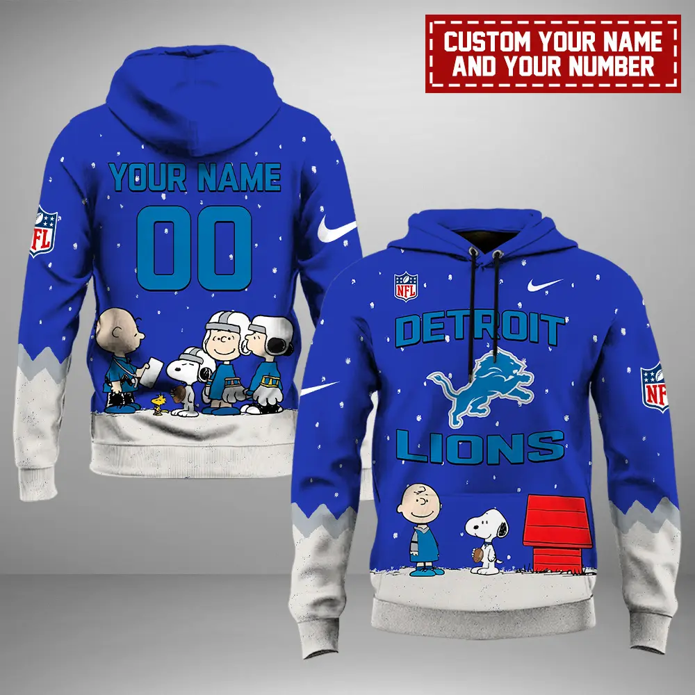 Detroit Lions NFL Peanuts & Snoopy Night 2024 Personalized Unisex Hoodie