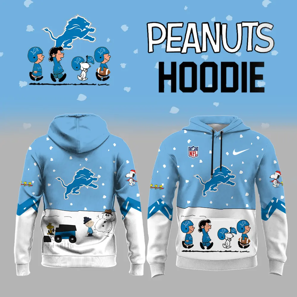 Detroit Lions NFL Peanuts Snoopy Night Nike Unisex Hoodie