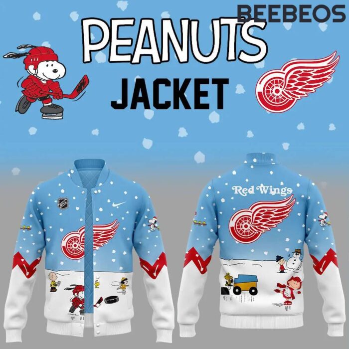 Detroit Red Wings Peanuts & Snoopy Night Baseball Jacket