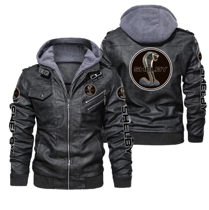 Ford Shelby Black Brown Leather Jacket LIZ021