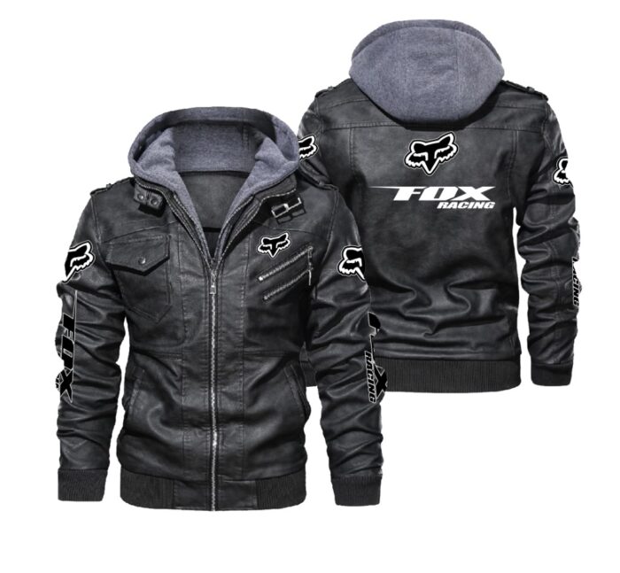 Fox Racing Black Brown Leather Jacket LIZ043