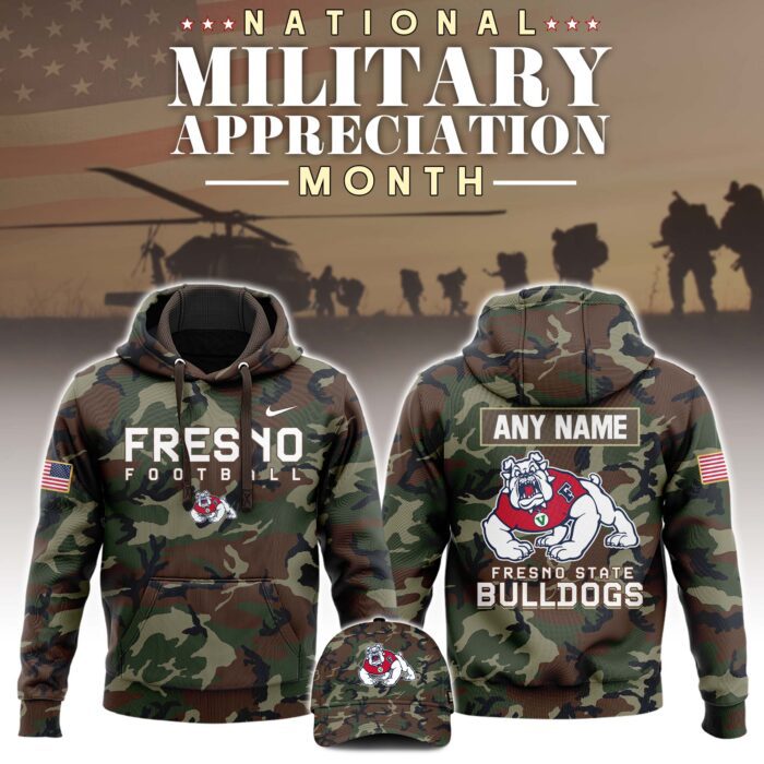 Fresno State Bulldogs x NCAA National Military Appreciation Month Unisex Hoodie Cap Joggers Set 2024/25 HCJ1180