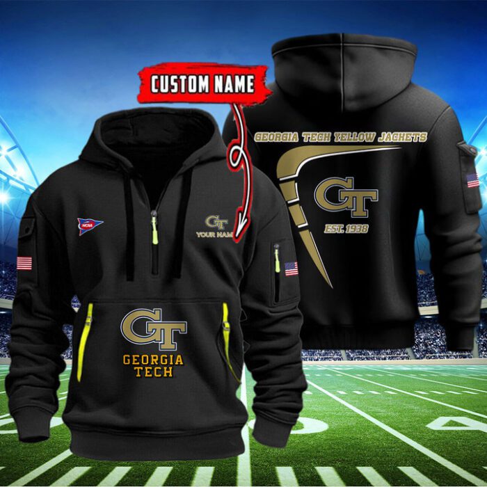 Georgia Tech Yellow Jackets Quarter Zip Hoodie NCAA2053