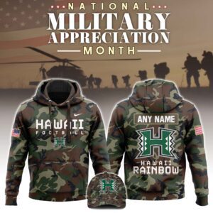 Hawaii Rainbow Warriors x NCAA National Military Appreciation Month Unisex Hoodie Cap Joggers Set 2024/25 HCJ1179