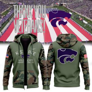 Kansas State Wildcats Football 2024 Military Appreciation Zip Hoodie FZH1005