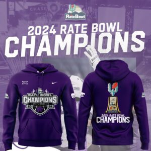 Kansas State Wildcats Football 2024 Rate Bowl Champions Hoodie BHD6013