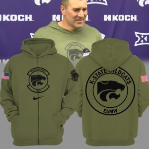 Kansas State Wildcats Football Camo 2023 Zip Hoodie FZH1007