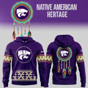 Kansas State Wildcats Football Native American Heritage Hoodie BHD6011