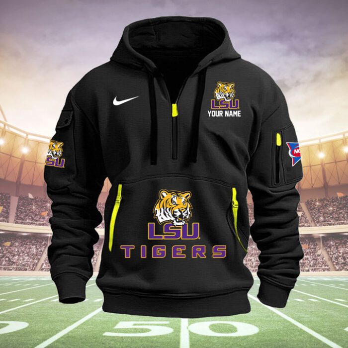 LSU TIGERS Quarter Zip Hoodie NCAA2111