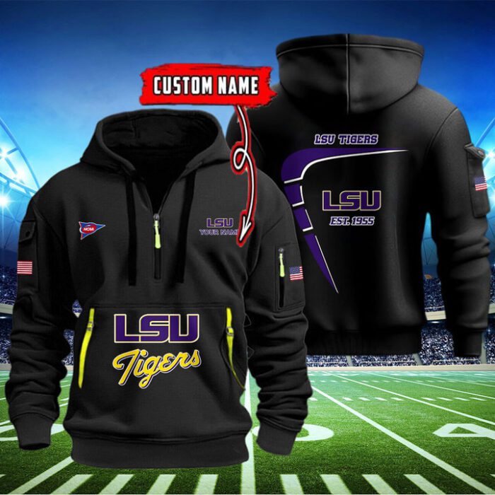 LSU Tigers Quarter Zip Hoodie NCAA2103